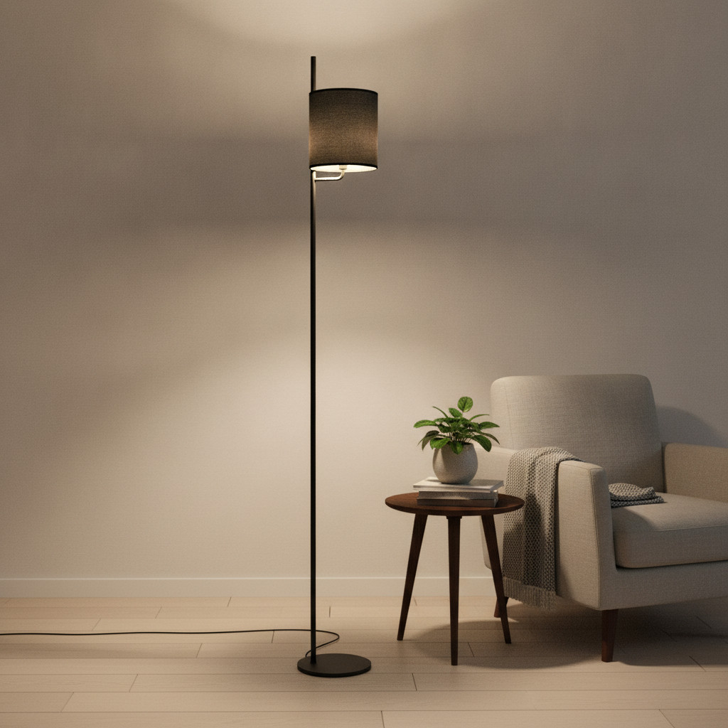 Lyora Vloerlamp Yama wit aluminium en stof
