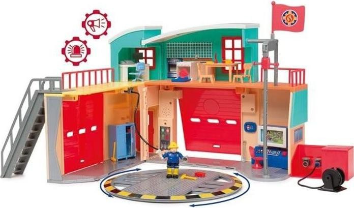 Smoby Fireman Sam Pontypandy Brandweerkazerne met 1 figuur - Speelgoed voor kinderen vanaf 3 jaar