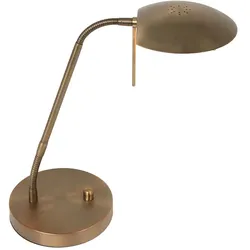Tischleuchte Tischlampe Schreibtischleuchte Leselampe Metall bronze dimmbar LED