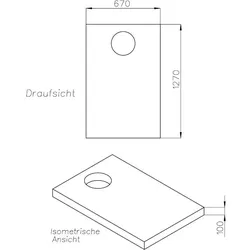 Neuesbad Wannenträger für Laufen Pro Abl. kurze Seite 130x70x3,8 SD 91021