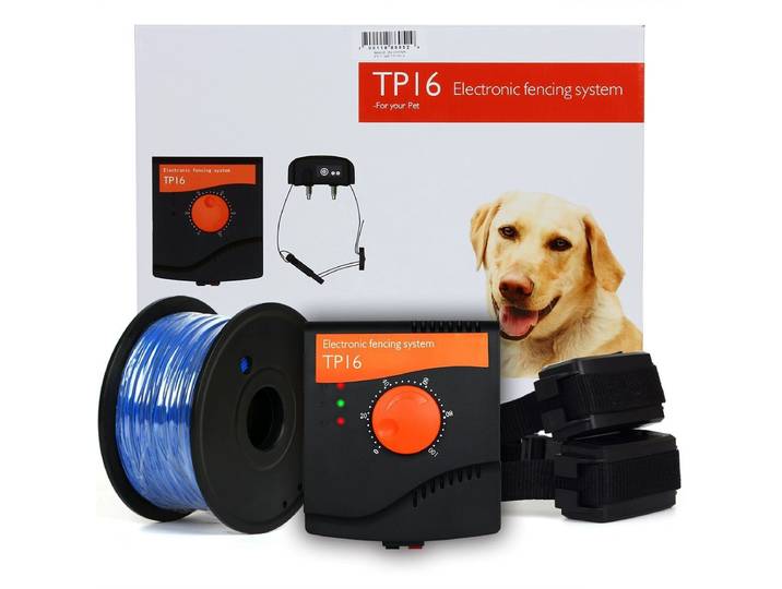 Clôture électrique pour chien TP16, 5625 mètres carrés, étanche, rechargeable, collier de dressage électrique pour chien, accessoires pour animaux de compagnie