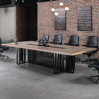 WESOME Large Conference Table with Wireless Outlets Metal Grid Base   Easy Assembly for Office (10-20 People)