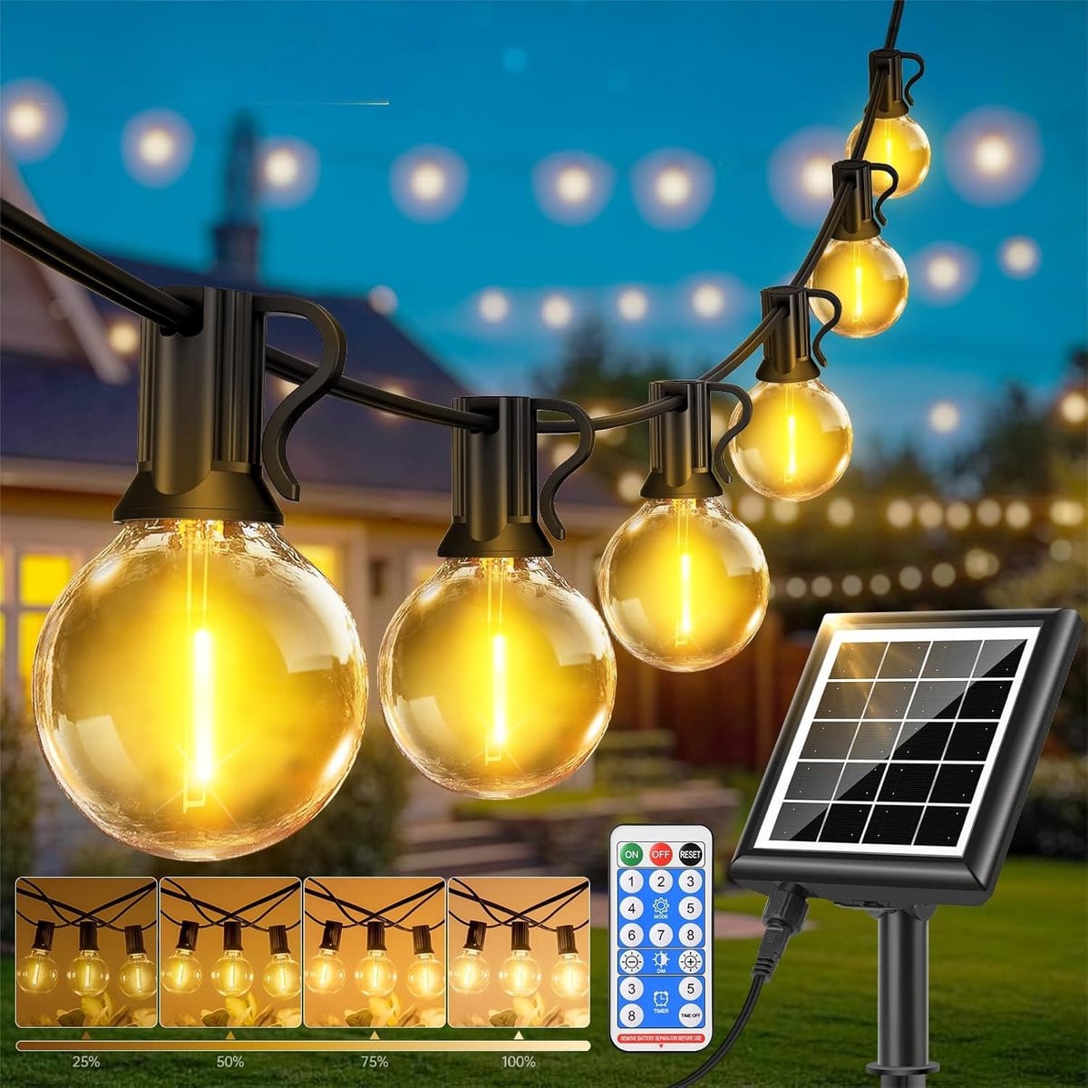 Lichtsnoer op zonne-energie voor buiten, 20 m