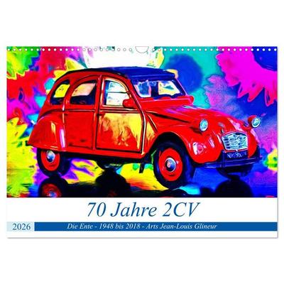 70 Jahre 2CV (Wandkalender 2026 DIN A3 quer), CALVENDO Monatskalender