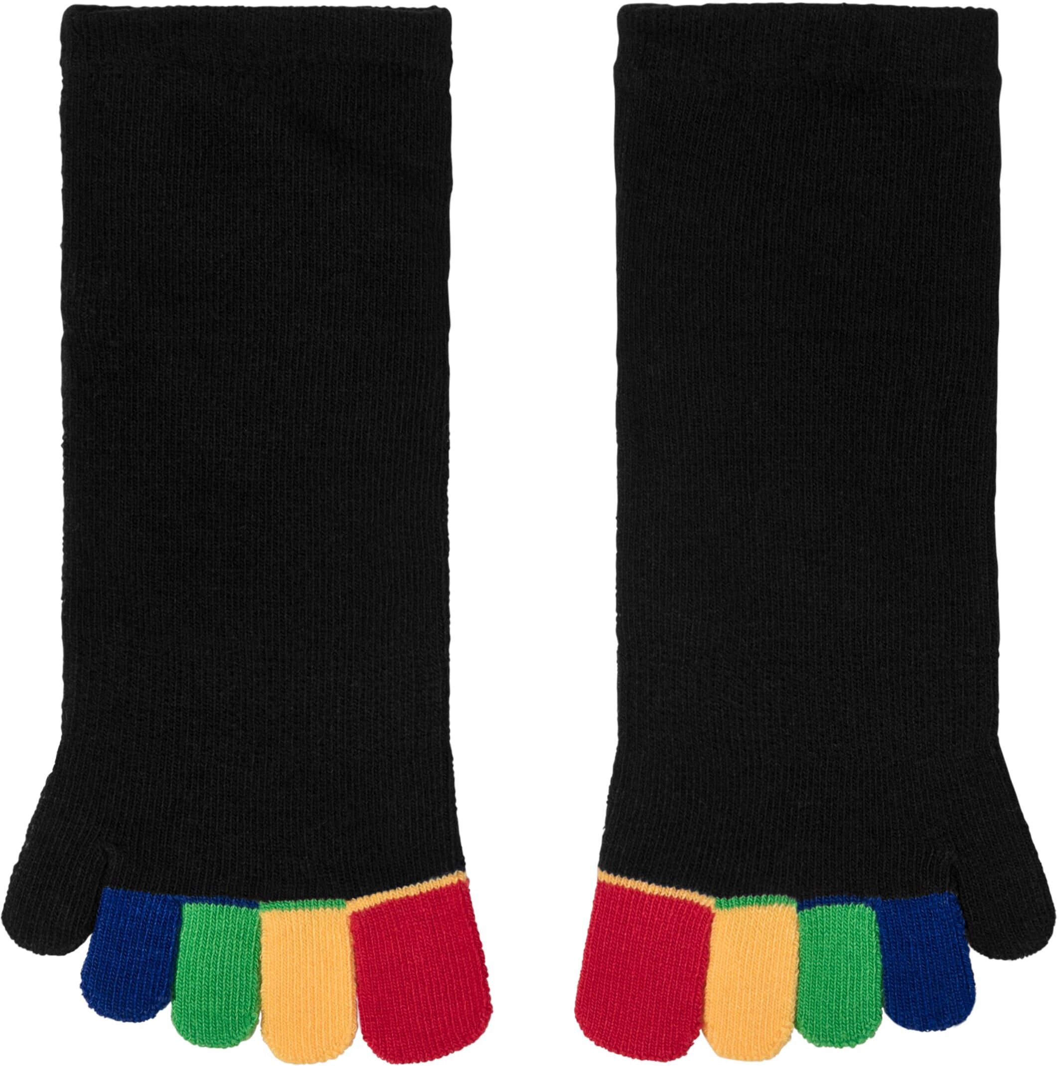 Zehensocken H.I.S "Fünf Finger Socken, Zehenspalt Design, Geeignet für den Alltag", Damen, Gr. 35-42, schwarz, Baumwolle, Elasthan, Polyamid, Polyester, uni und gemustert, elastisch, Socken Zehensocken, im Streifenmuster weich und atmungsaktive Baumwolle