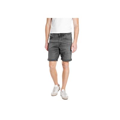 Bermudas REPLAY "Bermuda-Shorts RBJ.981 SHORT TAPERED", Herren, Gr. 32, N-Gr, grau, Obermaterial: 99% Baumwolle CO. 1% Elasthan EL., Hosen Bermudas