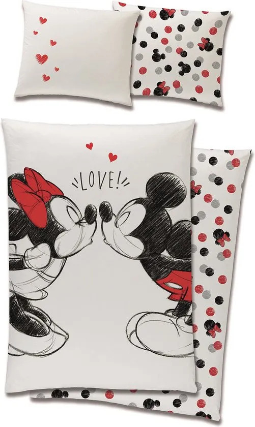 Disney Minnie Mouse Dekbedovertrek Kiss 140 x 200 cm