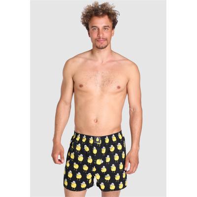 Boxershorts LOUSY LIVIN "Toast Zitrone", Herren, Gr. S, schwarz, 100% Baumwolle, bedruckt, Unterhosen, mit coolen Comic-Motiven