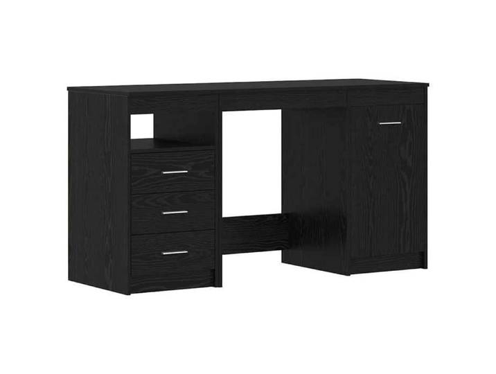 LVL - MEUBLE DE BUREAU - Bureau moderne - Pour Étude/Travail - avec porte Chêne noir - 140x50x76 cm - Bois d'ingénierie LL01001