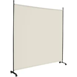 Helloshop26 - Rollbarer Sichtschutz 184 x 30 x 184 cm leicht modernes Design weißes Metall