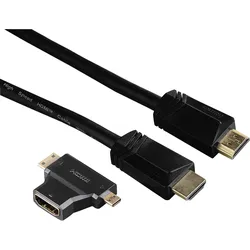 Hama High Speed HDMI™-Kabel Stecker - Stecker, Ethernet, 1,5 m + HDMI™-Adapter