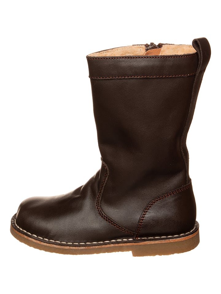 kmins Leder-Stiefel in Dunkelbraun - 28