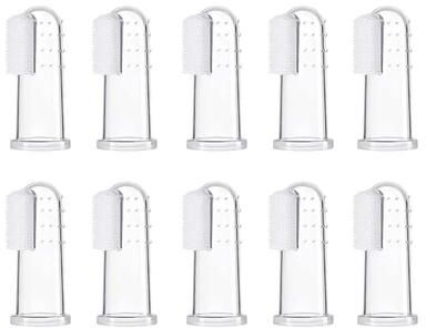 Inspire Essentials Soft Silicone Finger Toothbrush For Dogs And Cats 10pcs