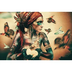 Glasbild BOHEMIAN CHIC (BH 116x78 cm) - bunt - BH 116x78 cm