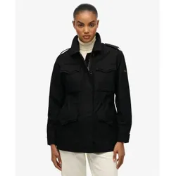 Superdry für Damen. W5011938A Verschönerte Field Jacket schwarz (S), Lässig, Baumwolle