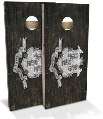 Skip's Garage Connecticut Flag Rustic Outdoor Cornhole Board Set