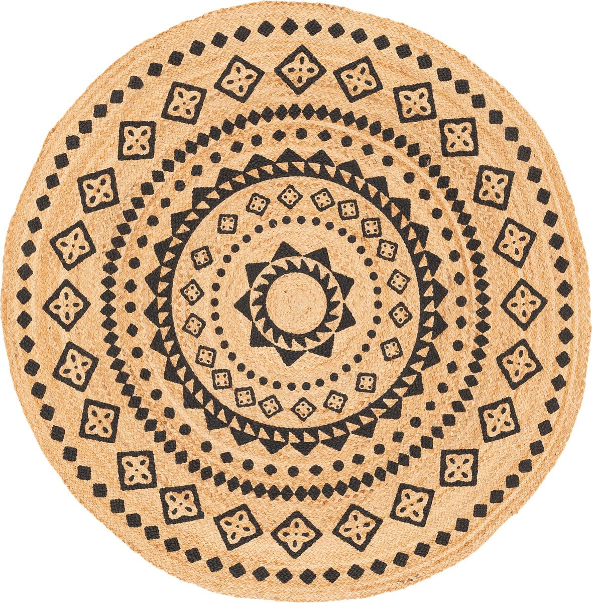 Pergamon Salsa Ethno rond jute tapijt
