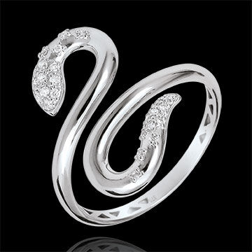 Edenly Ring Spaziergang der Sinne - Schlange der Liebe - WeiÃŸgold und Diamante