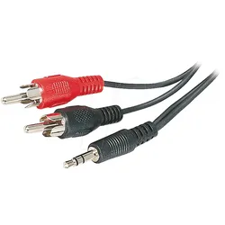 AVK 118-1500 - Audio Kabel, 3,5 mm Klinkenstecker auf 2x Cinch Stecker, 15 m