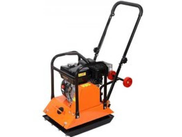 VEVOR Benzin Rüttelplatte, 6,5 PS (212 CC) Motor, 6400 U/min Vibrationsstampfer, 15 kN Verdichtungsdruck, Platte 530x400 mm, Handgeführter Rüttler für Pflasterarbeiten, Asphalt & Fundamente