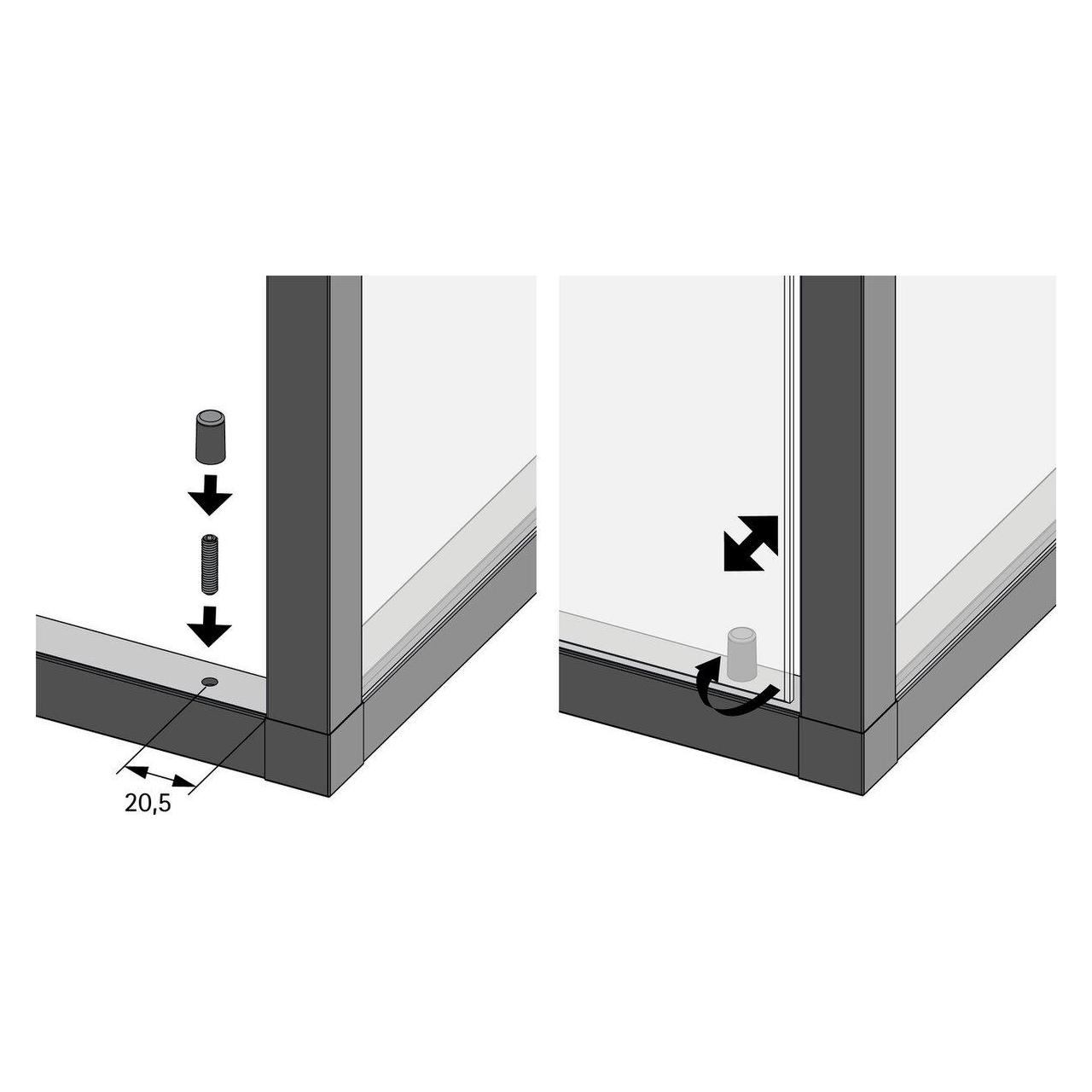 Hettich Glastüranschlag Cadro (2 Stk.) (9303935)