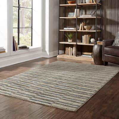 Style Haven Archer Multi Striped Teal/ Grey Indoor Area Rug.
