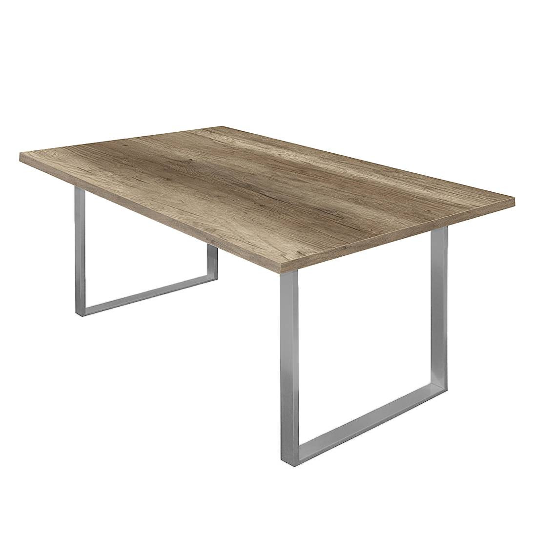 home24 Eettafel Leaf I, Bruin/Truffeleiken, 140 x 90 cm