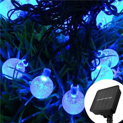 Multicon Wholesale Hub Solar Crystal Ball LED Light String, Outdoor Waterproof LED, Holiday Garden Decor blue 100 Leds