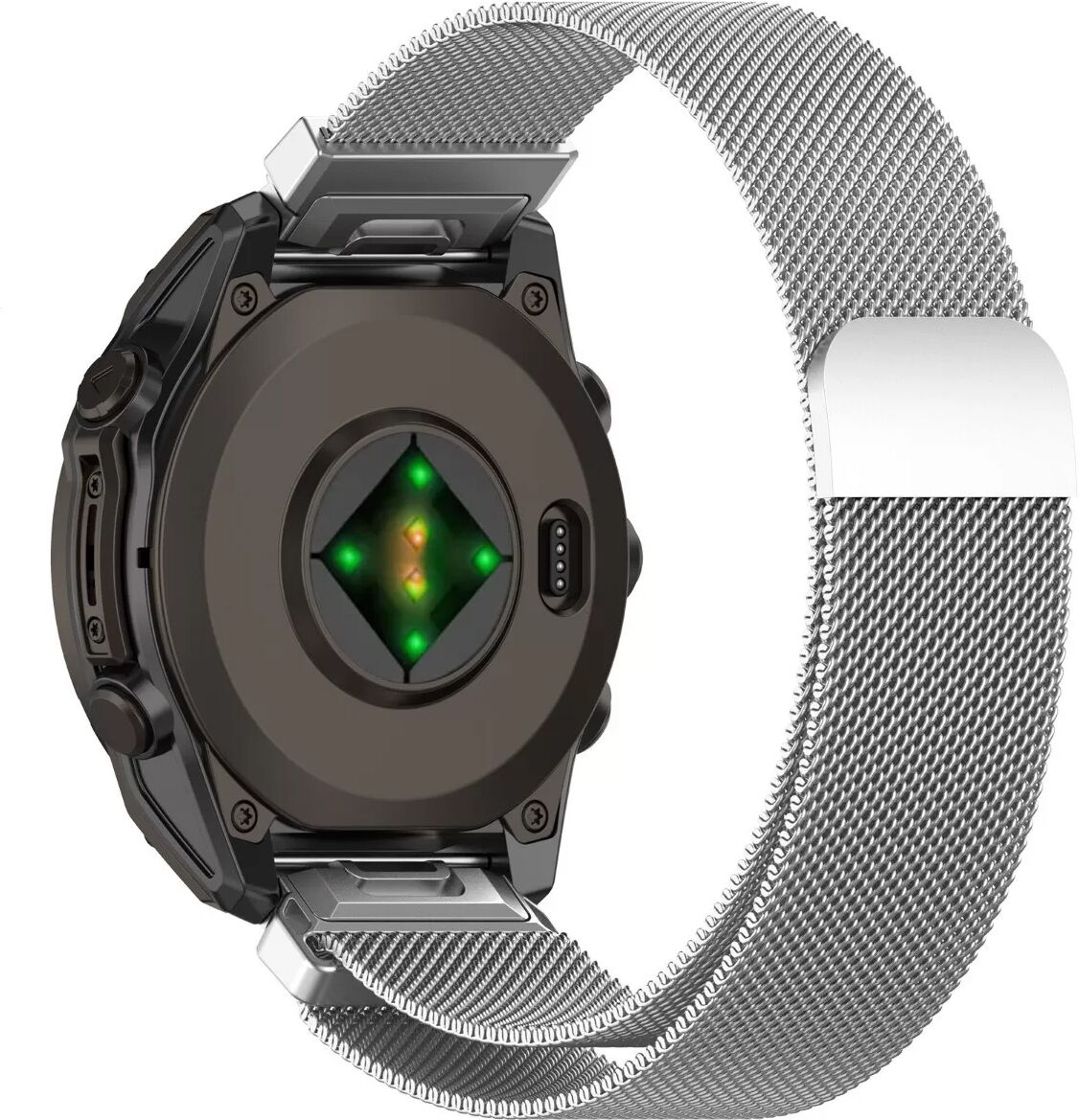 INF 22mm Milanese Schnellwechsel Edelstahl-Uhrenarmband – kompatibel mit Garmin Fenix 8 Pro und mehreren Modellen Silber