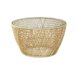 Couchtisch aus Rattan Filicudi , holzfarben , Maße (cm): H: 41,5  Ø: 74