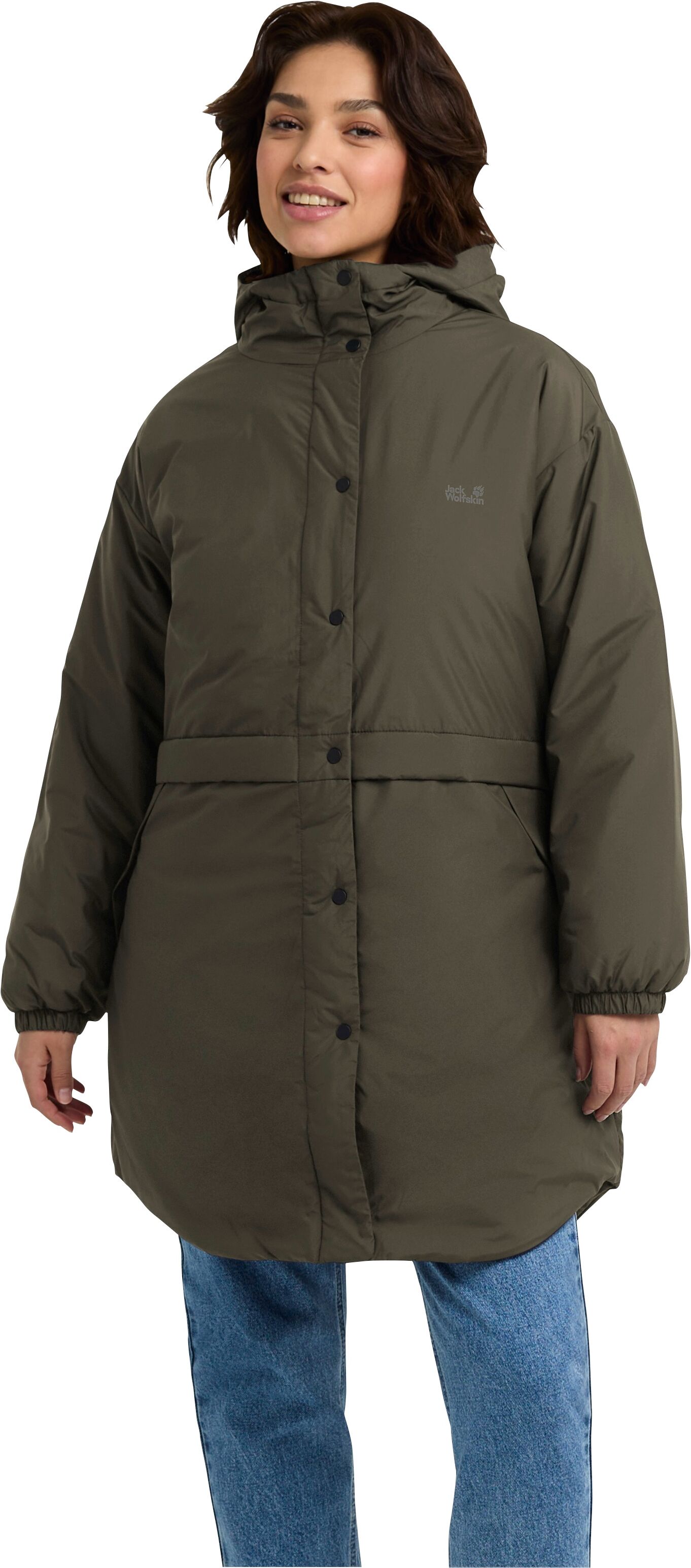 Funktionsjacke JACK WOLFSKIN "ALTAY JKT W", Damen, Gr. XS, grün (obsidian mos), Obermaterial: 100% Polyester. Futter: 100% Polyester. Wattierung: 100% Polyester, hüftbedeckend, Jacken Funktionsjacke, mit Kapuze, atmungsaktiv, wasser- und windabweisend obs