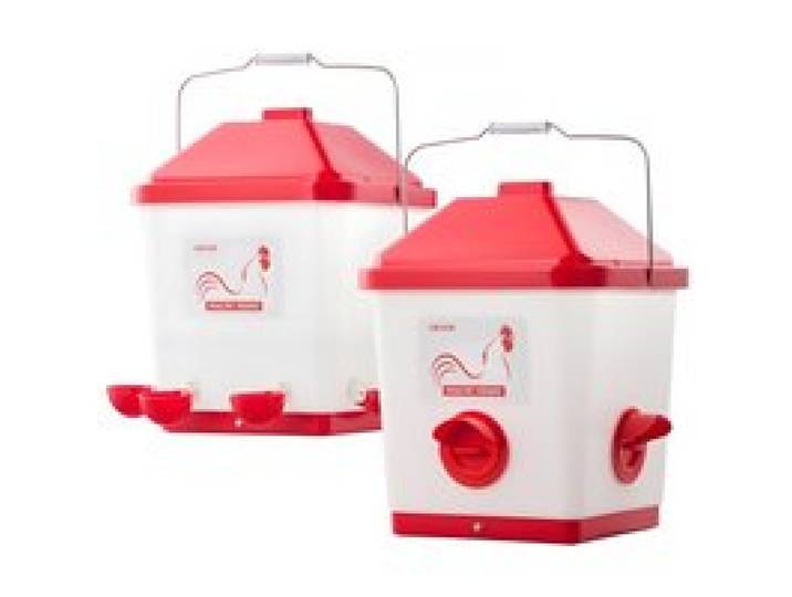 VEVOR Futterautomat & Hühnertränke, 18,14 kg/19L, regensicherer Wasserspender mit Wassernapf, kein Futterverlust, automatische Schwerkraftzufuhr, Geeignet für Hühner, Enten & Puten
