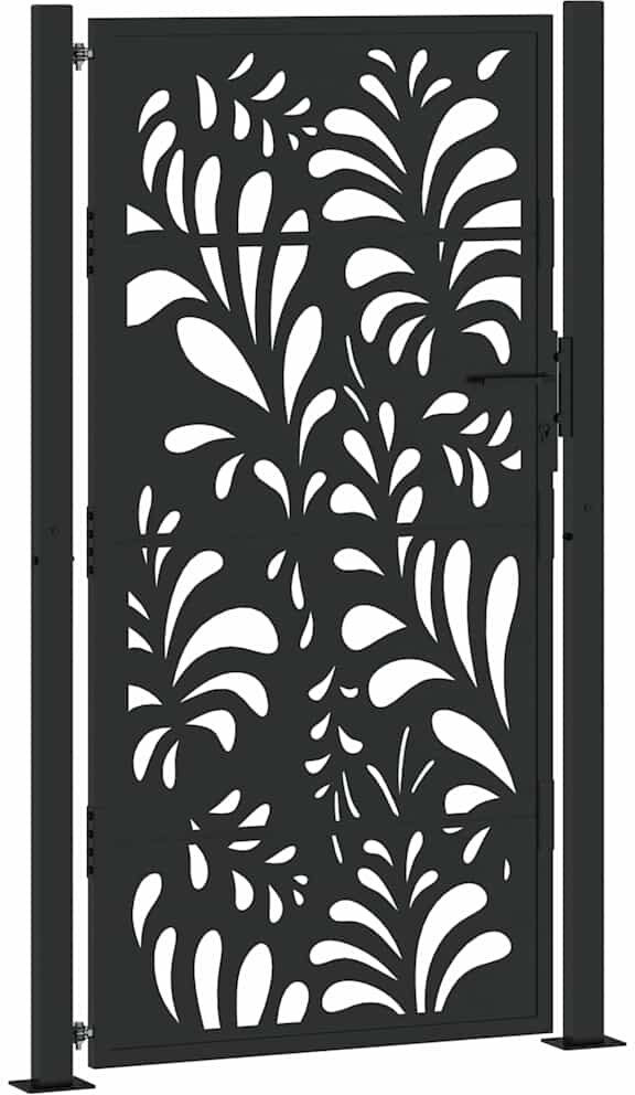Ivy Bronx Weathering Steel Gate Black 105 x 180 cm