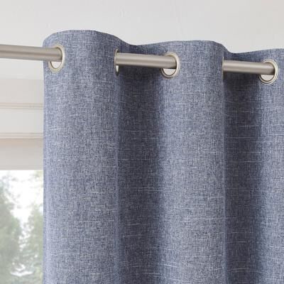 Sun Zero Tula Crosshatch Total Blackout Grommet 1-Piece Curtain Panel, Single Panel