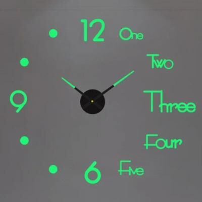 Inspire Essentials Large 3D Wall Clock Luminous DIY Modern Silent Wall Decor 10