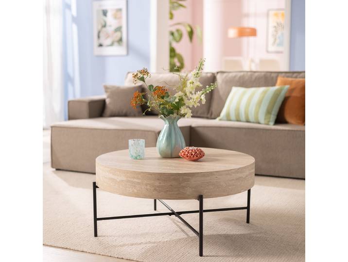 Table basse Cordua Ø 80cm Marron