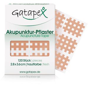 Gatapex Gittertape Akupunktur-Pflaster, Typ B, 120 Strips, wasserfest, sensitiv, elastisch, beige, 3,6 x 2,8cm