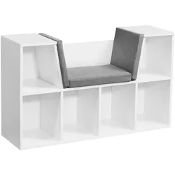 FineBuy Design Regal mit Sitzfläche 101,5x61,5x30cm Weiß Schuhregal Standregal