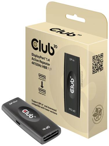 Club3D CAC-1007 DisplayPort Adapter [1x DisplayPort Buchse - 1x DisplayPort Buchse] Schwarz