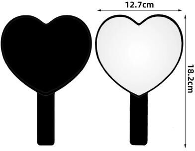 Uplift Essentials Heart Shaped Artist Hand Mirror black