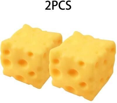 Uplift Picks Realistic Cheese Cube Slow Rising Squishy Fidget Toy For Adults Teens And Gifts 2 Pcs