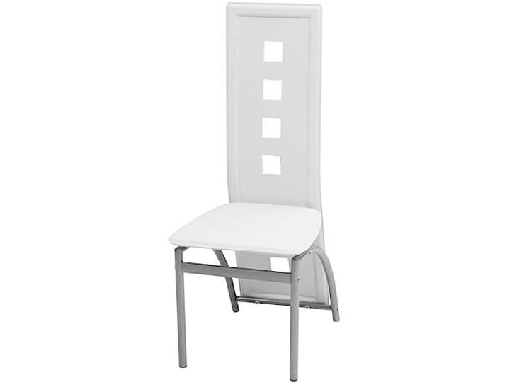KPOTUERTU Esszimmerstühle 2 STK Weiss Kunstleder Ergonomisches Design, Hohe Rueckenlehne, Stahlrahmen, Leichte Reinigung, Einfache Montage