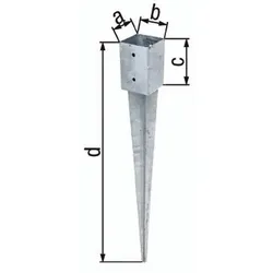 GAH Alberts Einschlag-Bodenhülse a71xb71xc150xd750mm STA roh TZN - 211271