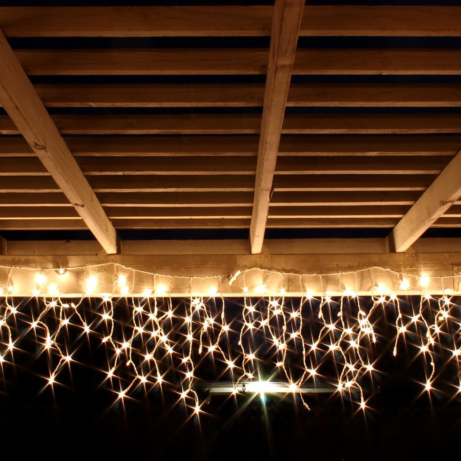 Mojawo LED-lichtgordijn warmwit met 120 lampjes voor binnen en buiten