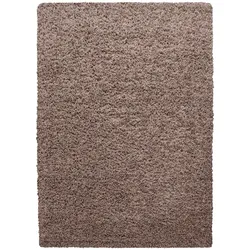Teppich Hochflor Unifarben Polypropylen Wohnzimmer Shaggy Mokka Rechteckig 120x170 | Kadima Design
