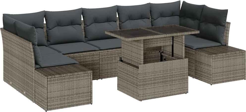 vidaXL Garten-Sofa-Set 8 stk. Grau
