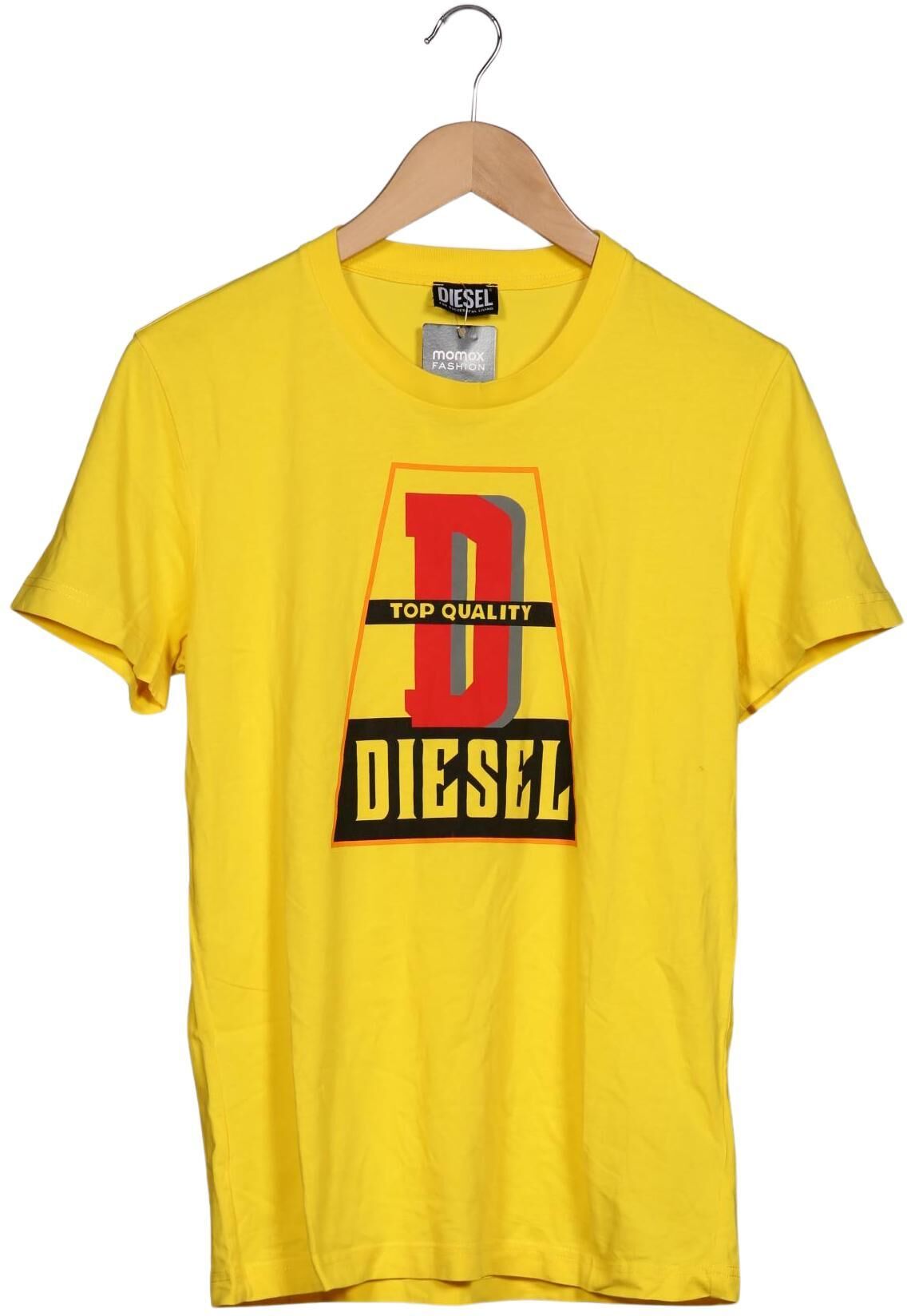 Diesel Herren T-Shirt, Gelb, Gr. M, Baumwolle - Second Hand