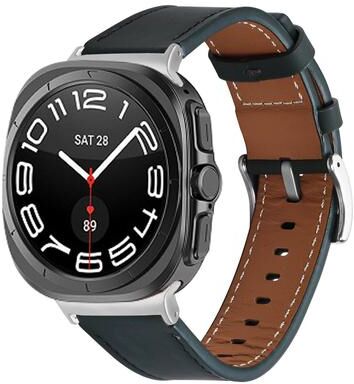 Everyday Crate Samsung Galaxy Watch Ultra 47mm 2025 Nappa Leather Watch Band Premium Genuine Leather Replacement Strap blue