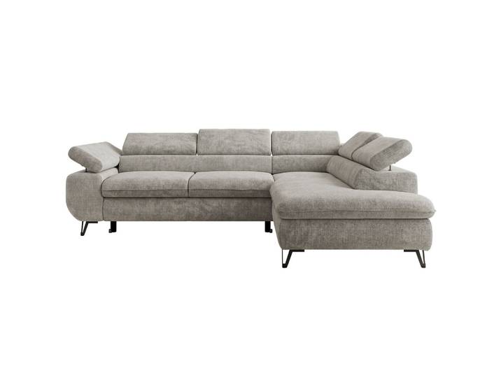 ECKSOFA PABLO L Hellgrau Schenille grob gewebt - Rechts Seite