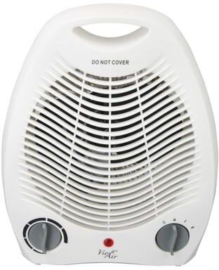 Vie Air 1500W Compact 2 Speed Indoor Use Fan Heater with Adjustable Temperature in White
